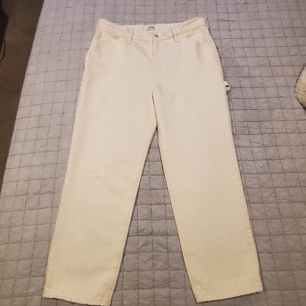 J. Crew 90's Classic Straight High-Rise Cropped Painter Pants In Natural - Picture 5 of 7